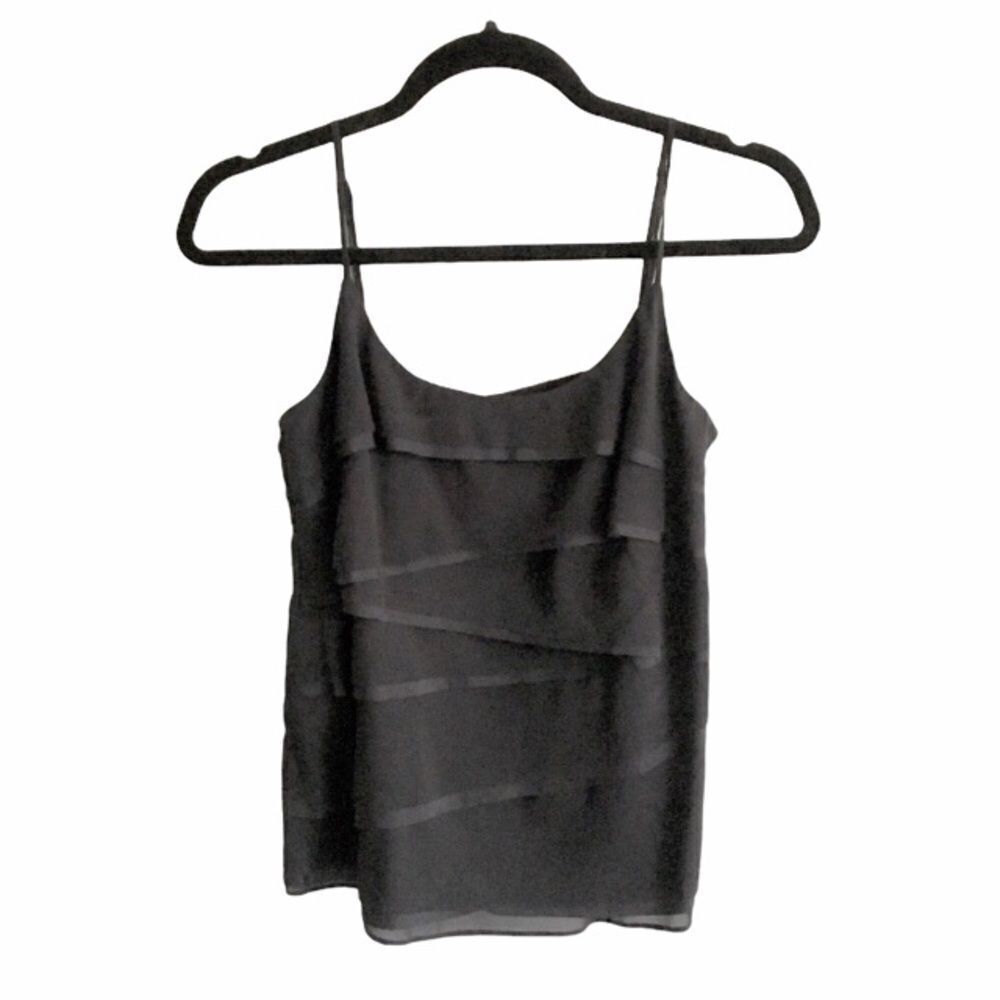 VINCE Layered Cami Tank Top Adjustable Strap BLACK 2